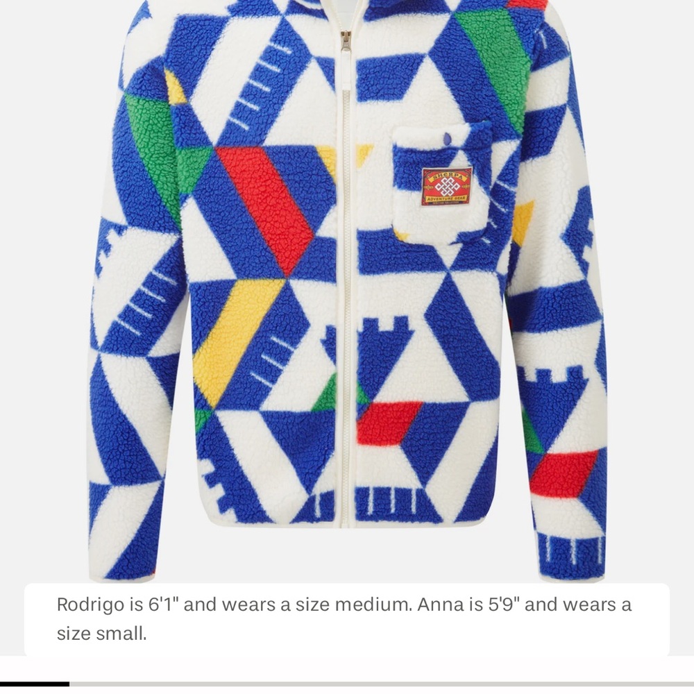 Geometric Fleece Jacket with Bold Colors